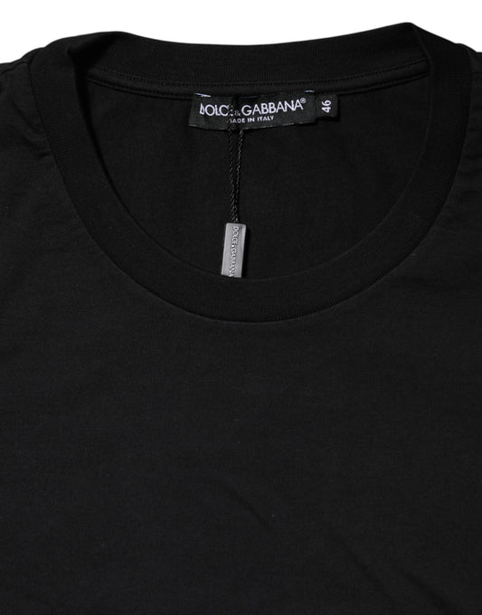 Black t-shirt with a zipper on the front