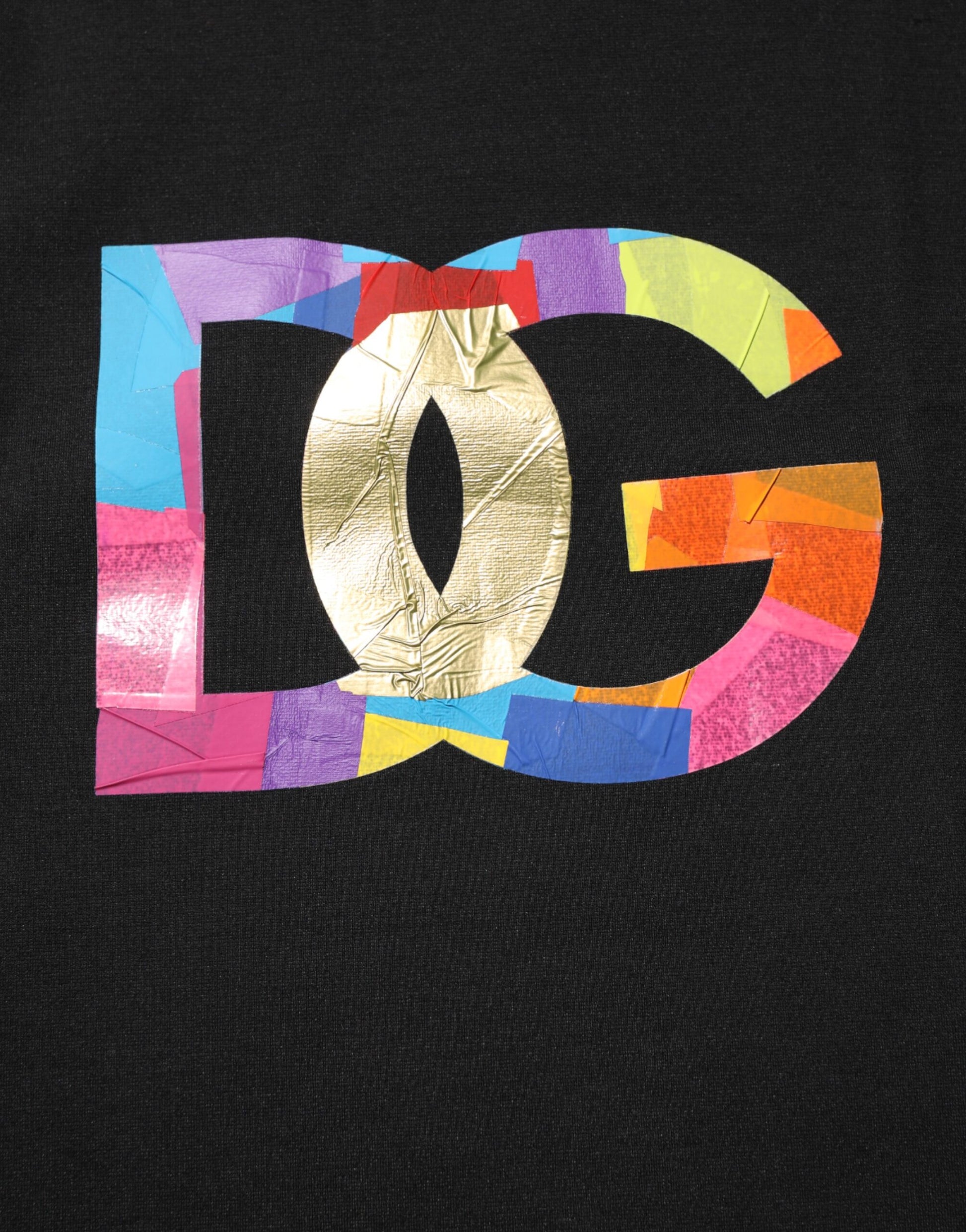 Colorful letters on black background