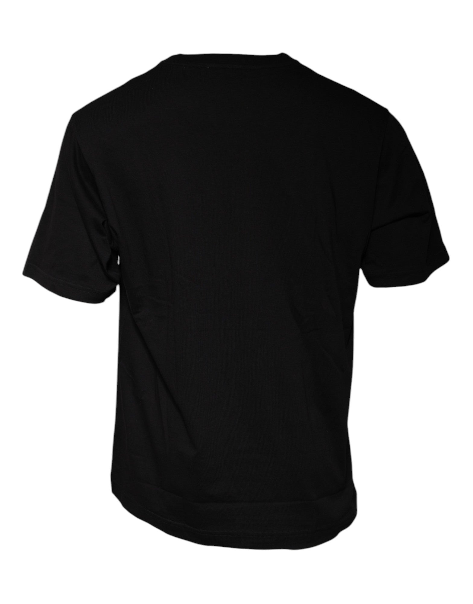 Black t-shirt with horizontal stripes on back