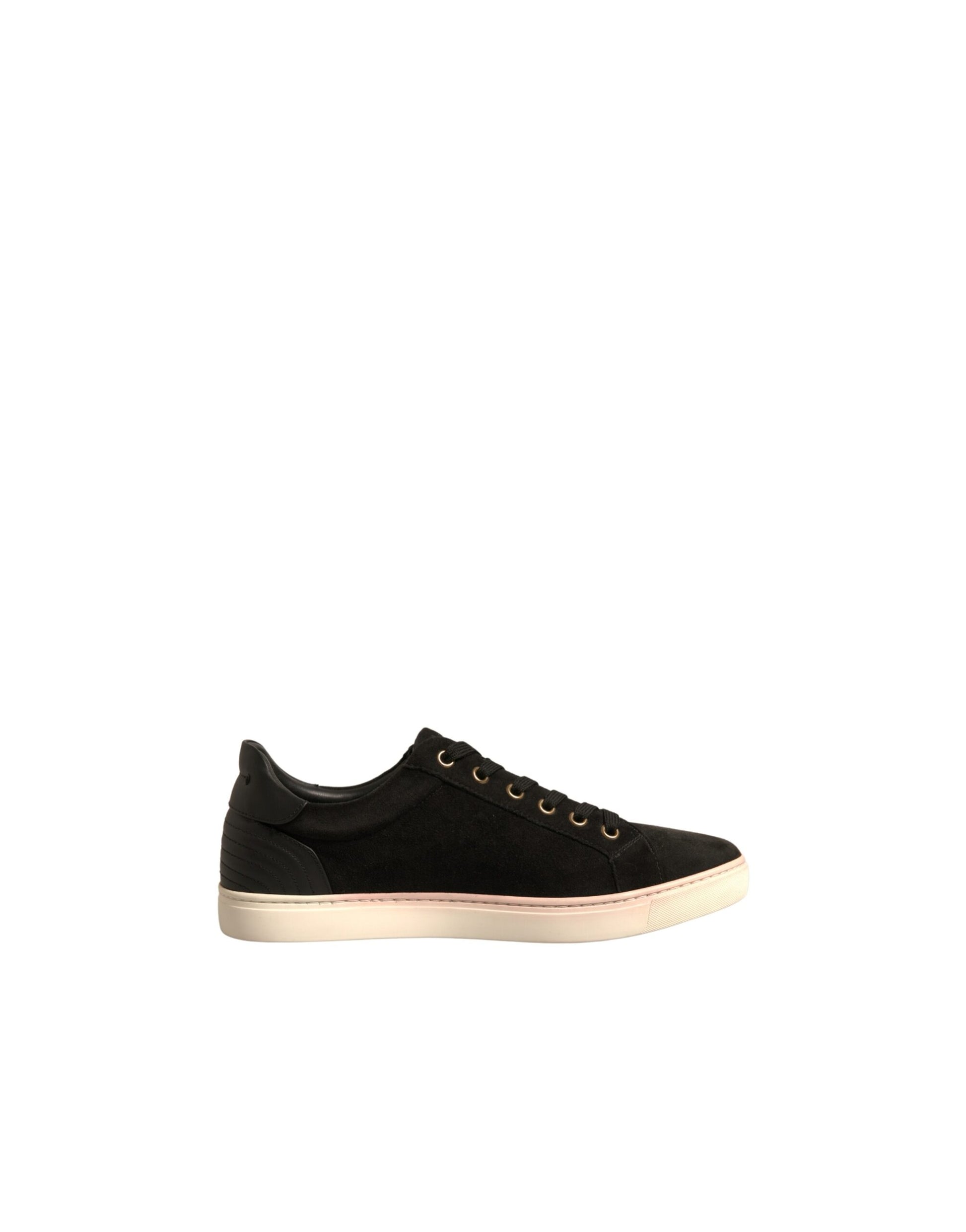 Black sneaker with white sole