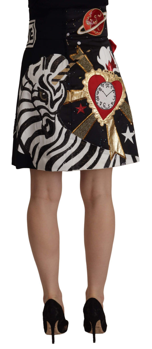 Zebra print skirt with heart design on front
