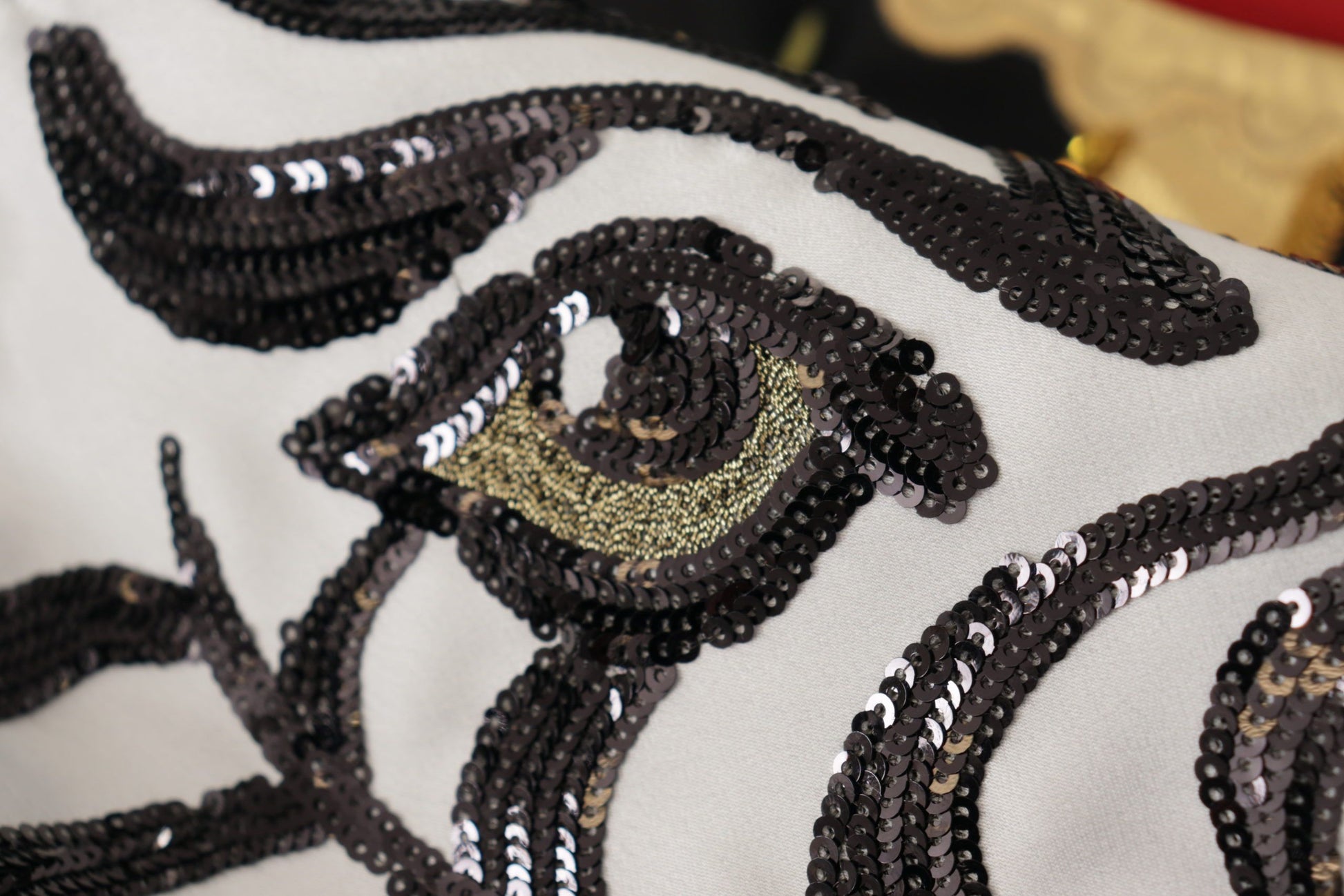 Decorative sequins on a garment