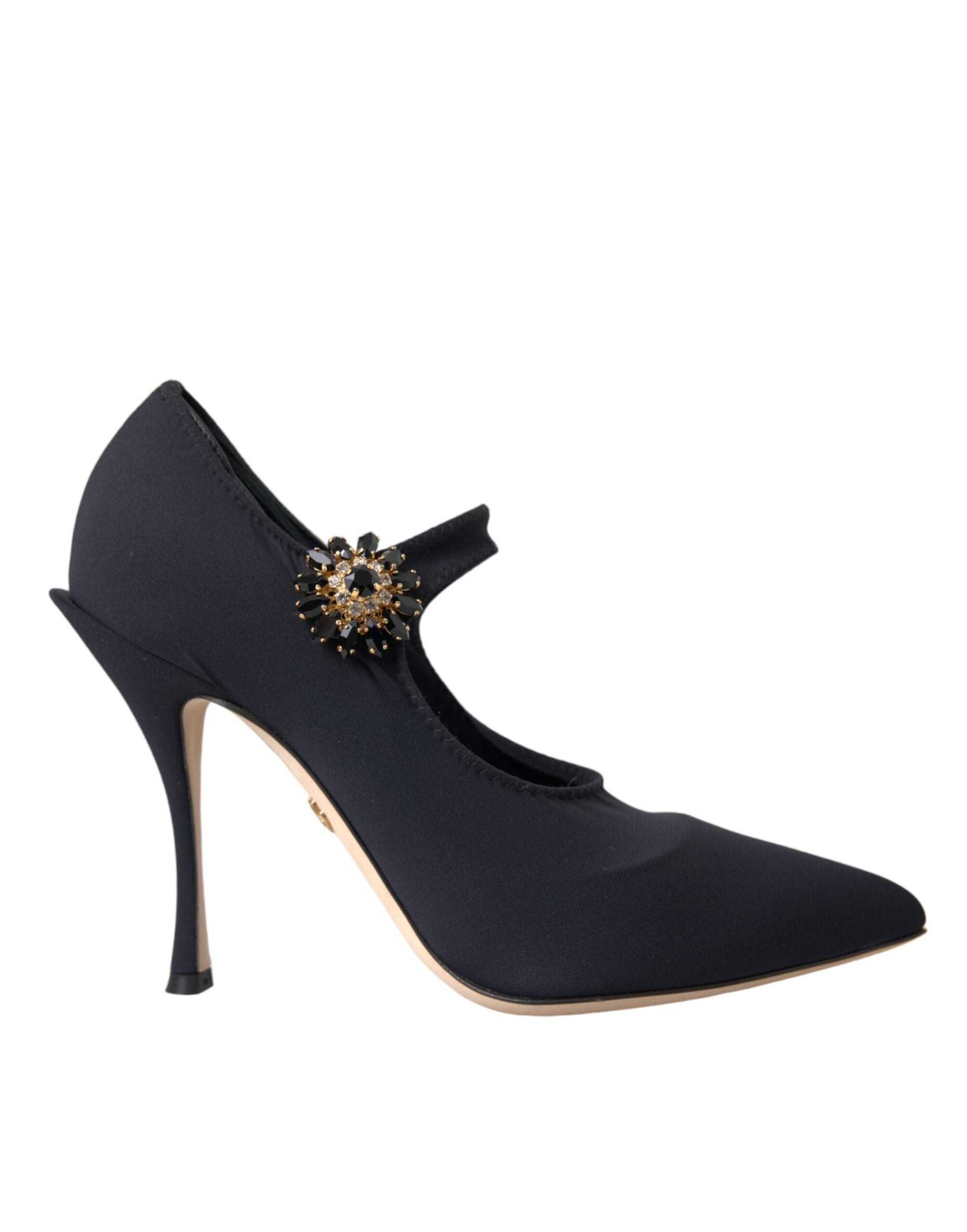 Black suede women's dress shoe with heel
