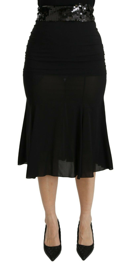 Black long skirt with slit on side