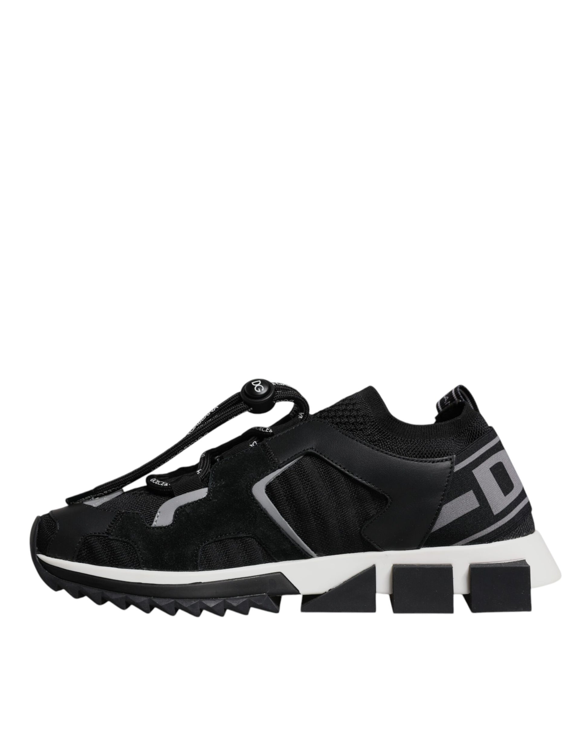 Black and white athletic shoe for children