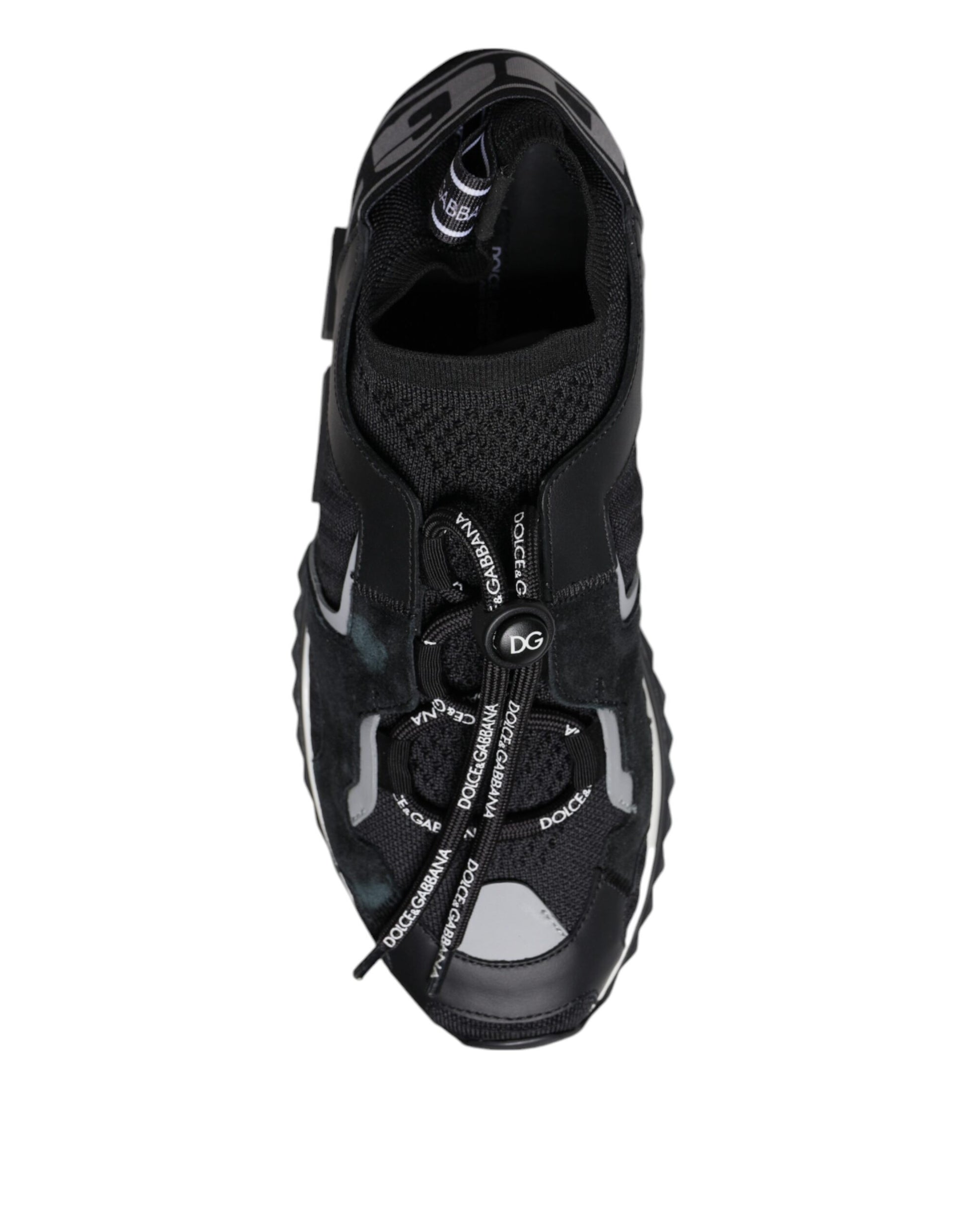 Black shoe with white laces