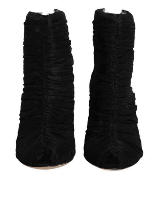 Pair of black high heel shoes