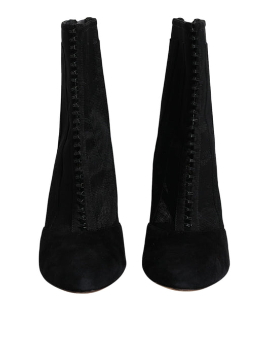 Pair of black knee high boots with zippers on sides