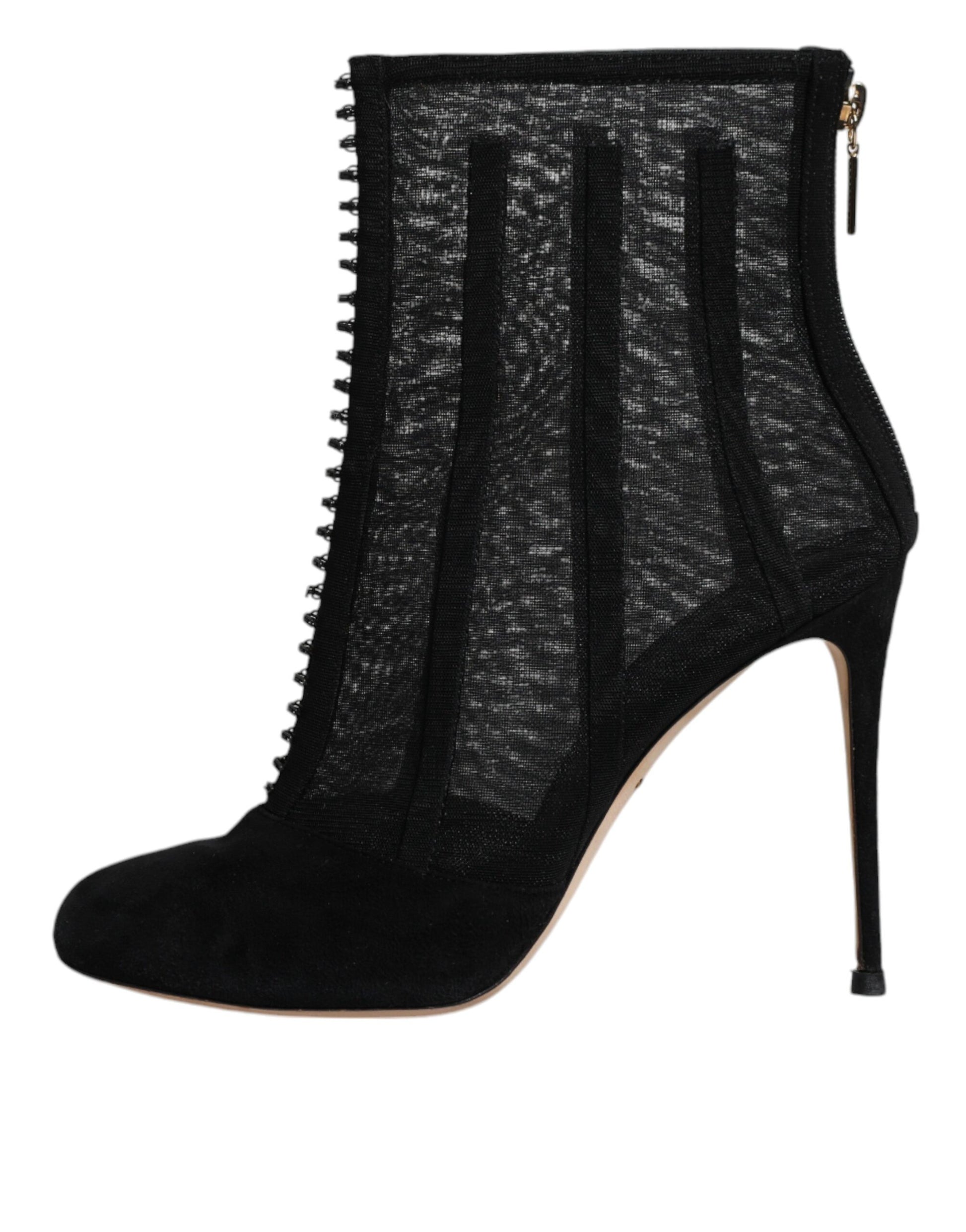High heel boot with lace up detailing