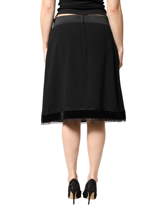 Black skirt with lace trim on bottom