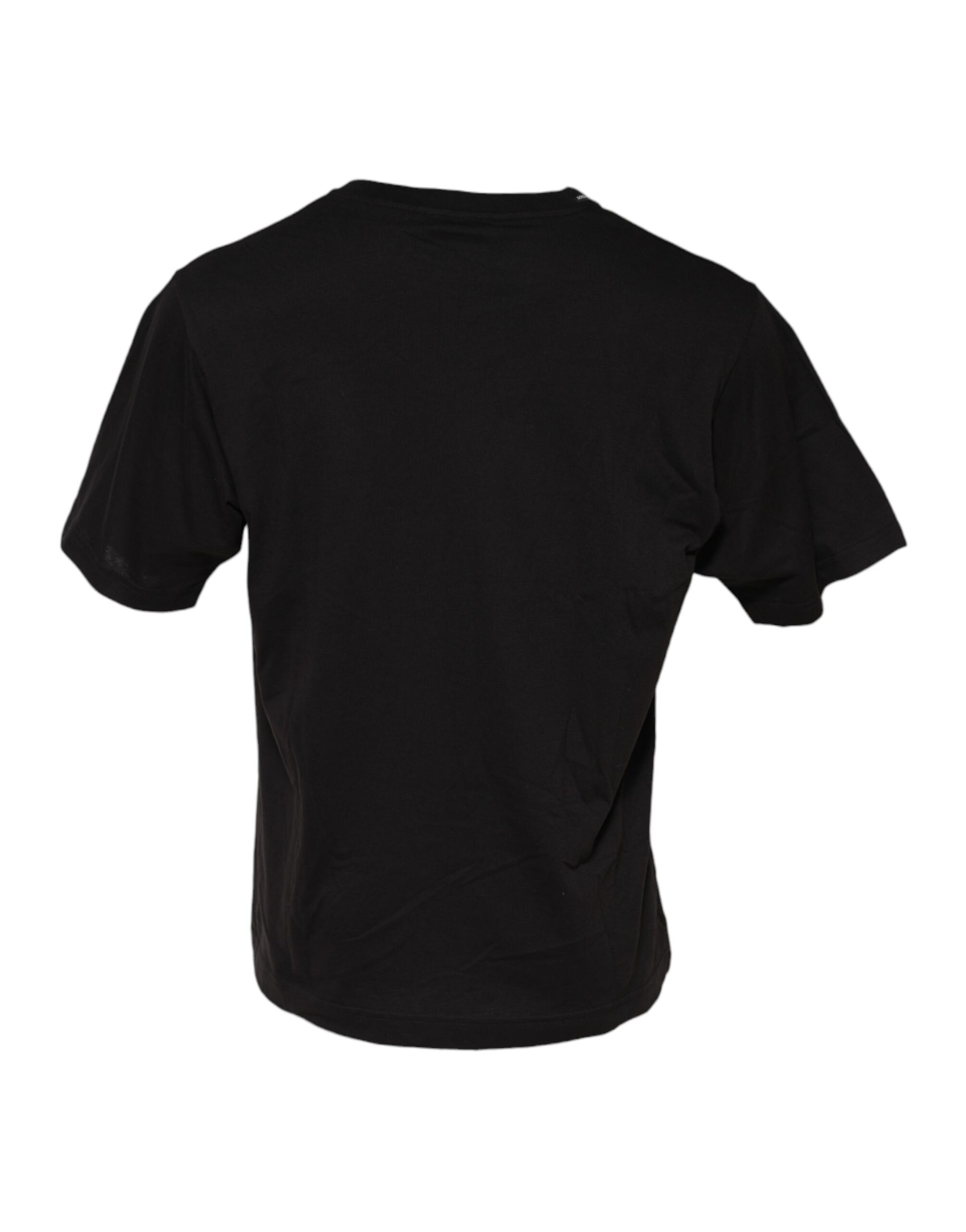 Black t-shirt with horizontal stripes on back