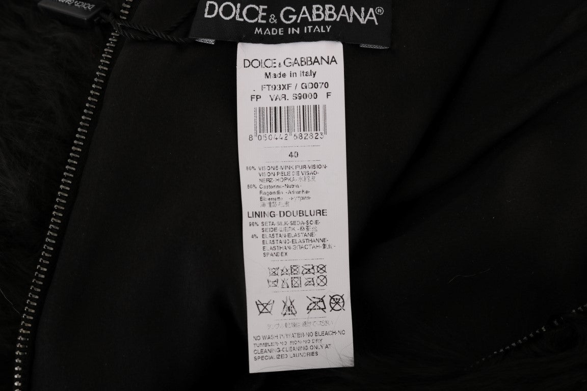 Tag on black jacket