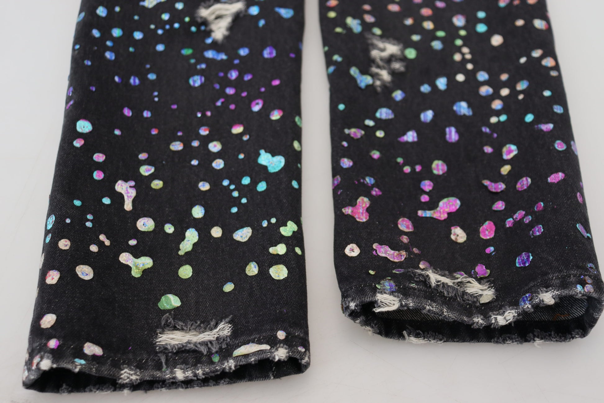 Black socks with glittery stars