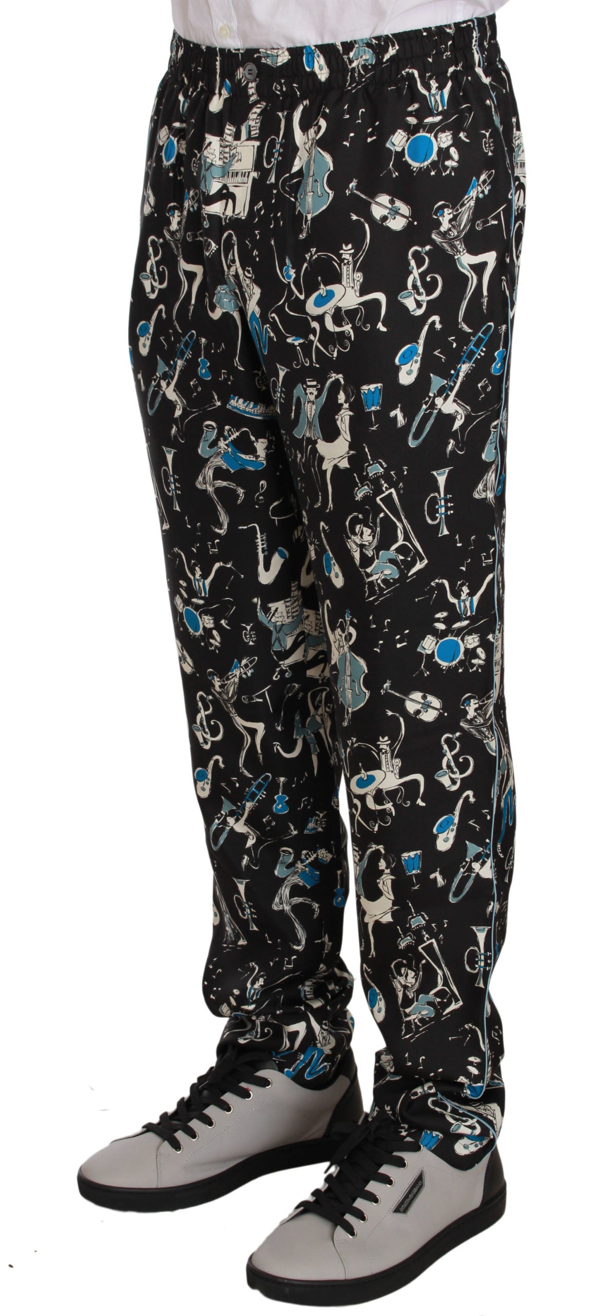 Pair of men's pants with a space theme print