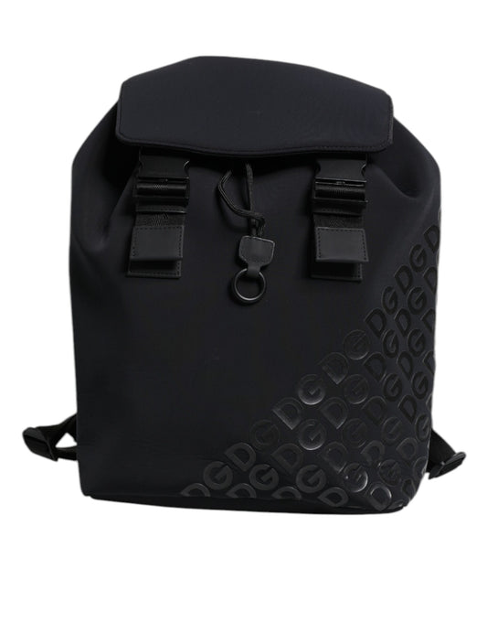 Black backpack with straps and zippered compartments
