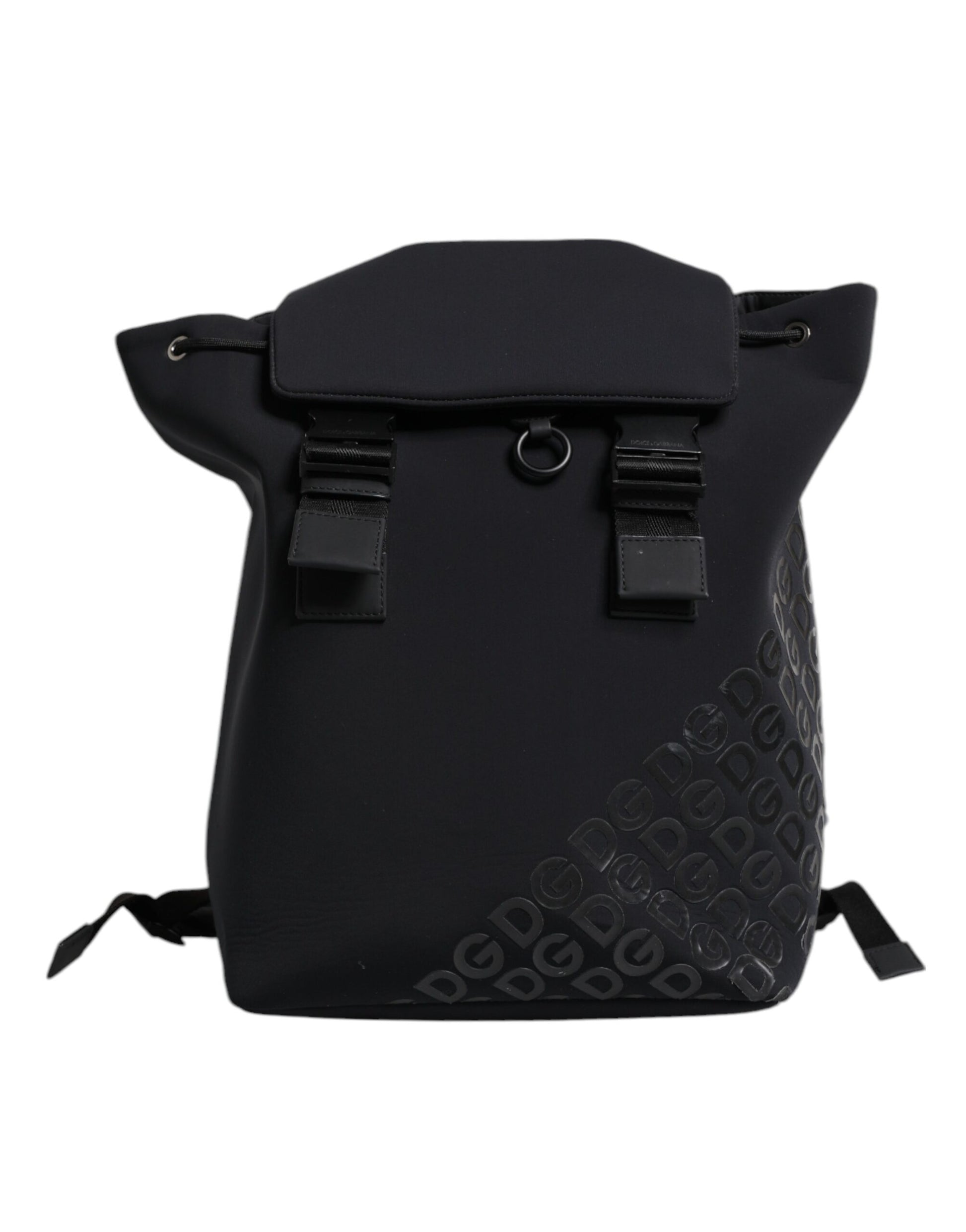 Black backpack with straps and buckles