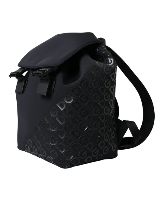 Black backpack with quilted design on front