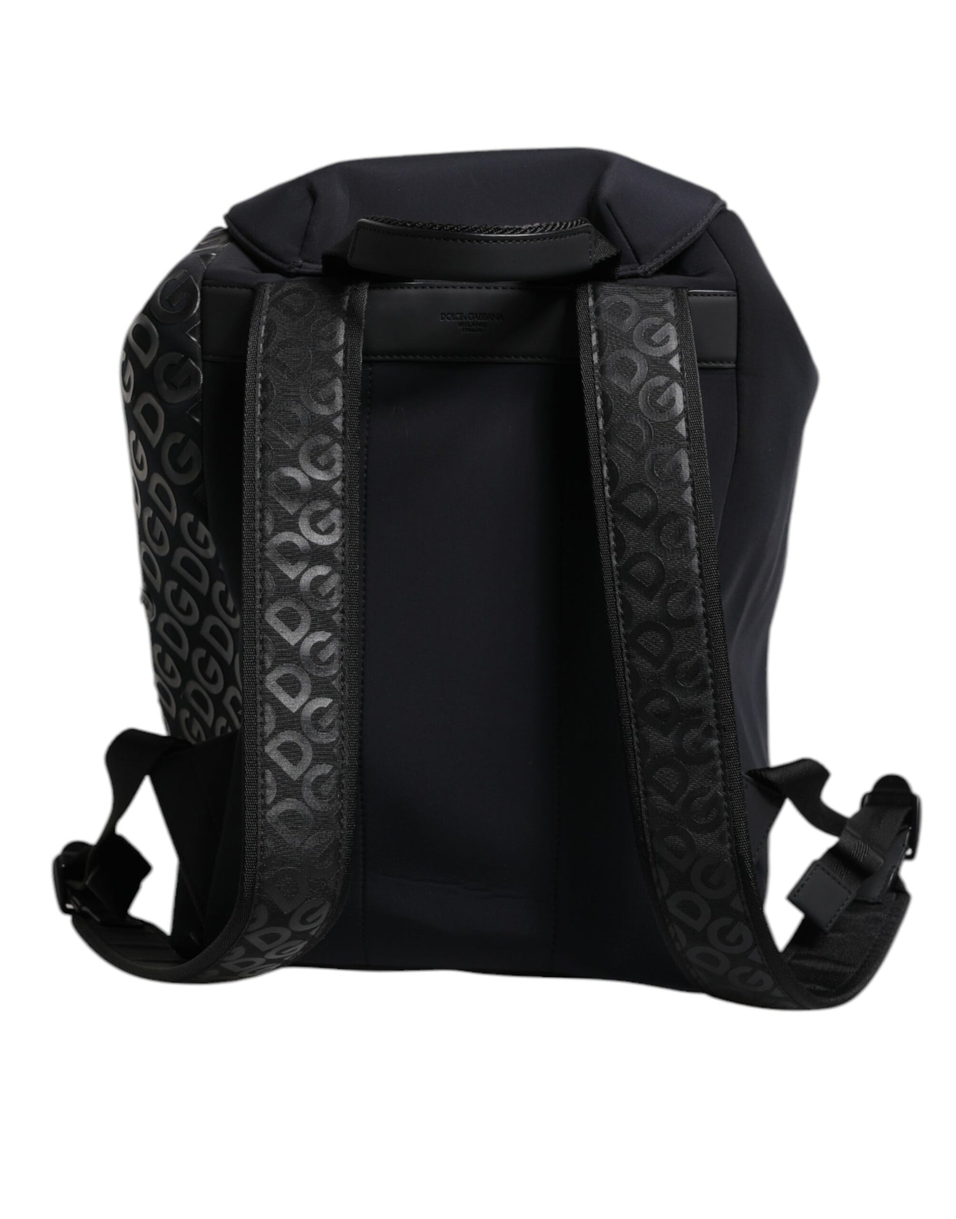 Black backpack with straps and zippered compartments