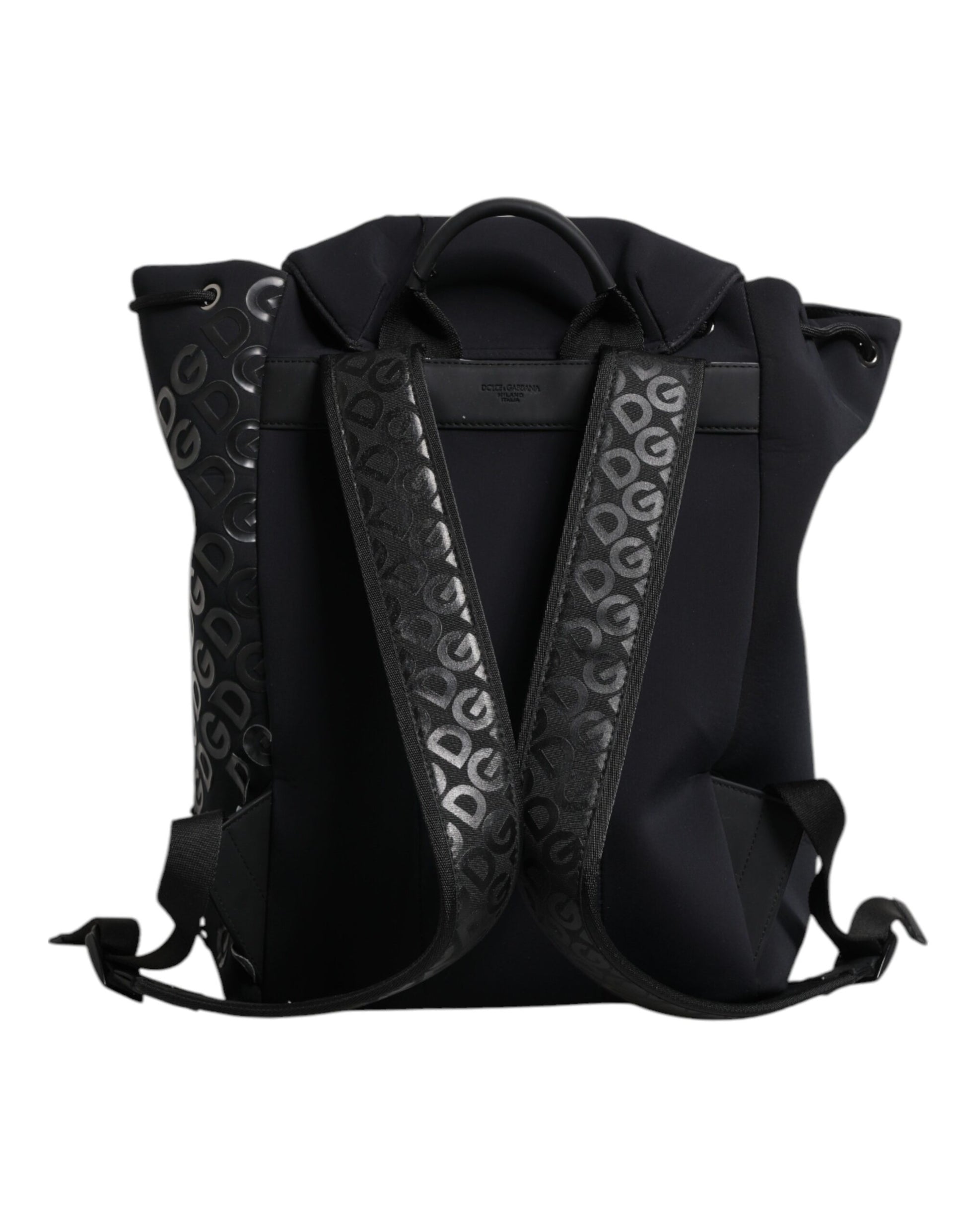Black backpack with straps and buckles