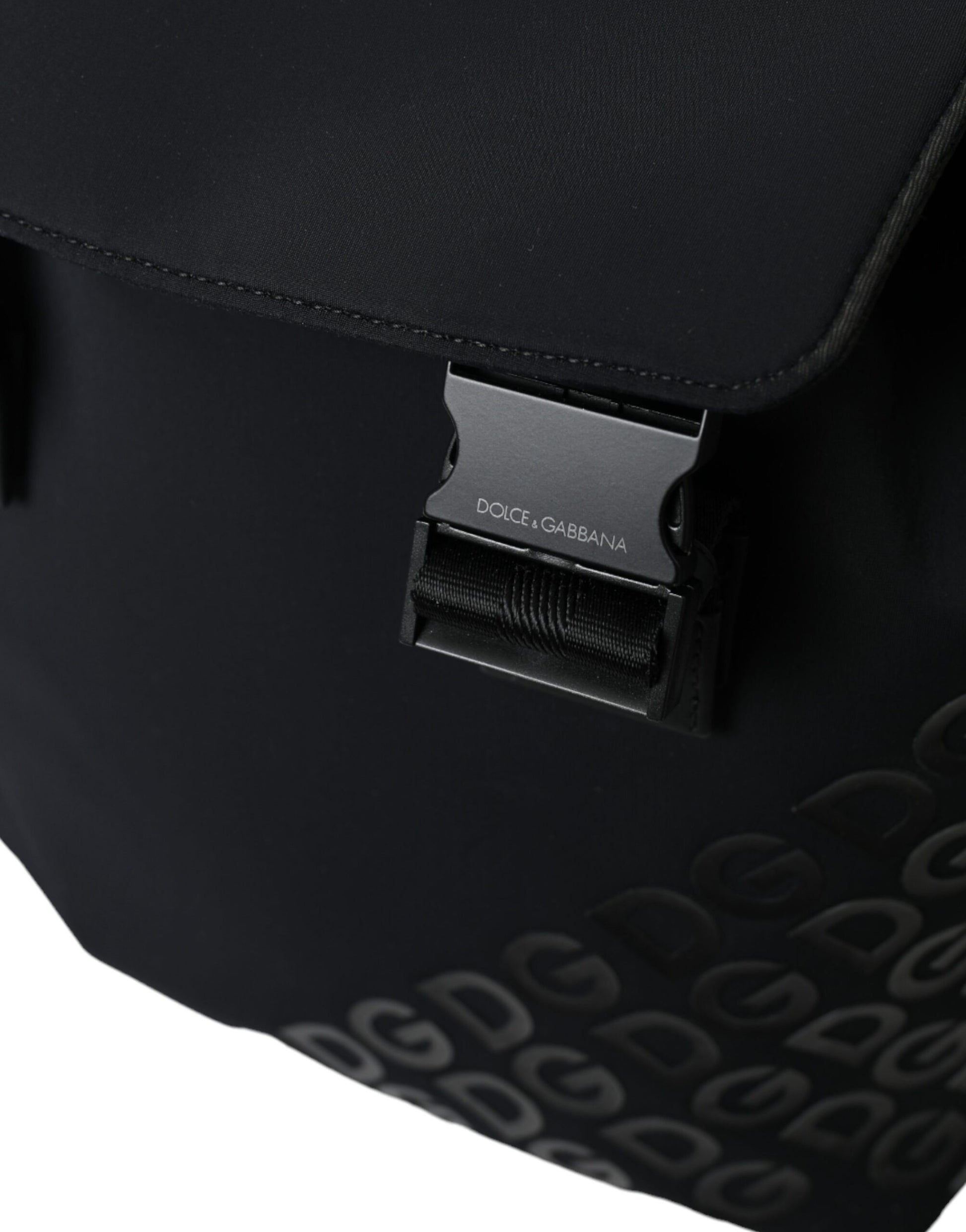 Black backpack with a zippered pocket on the front