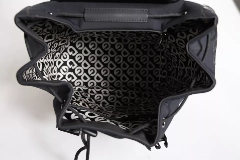 Black backpack with zippered compartments