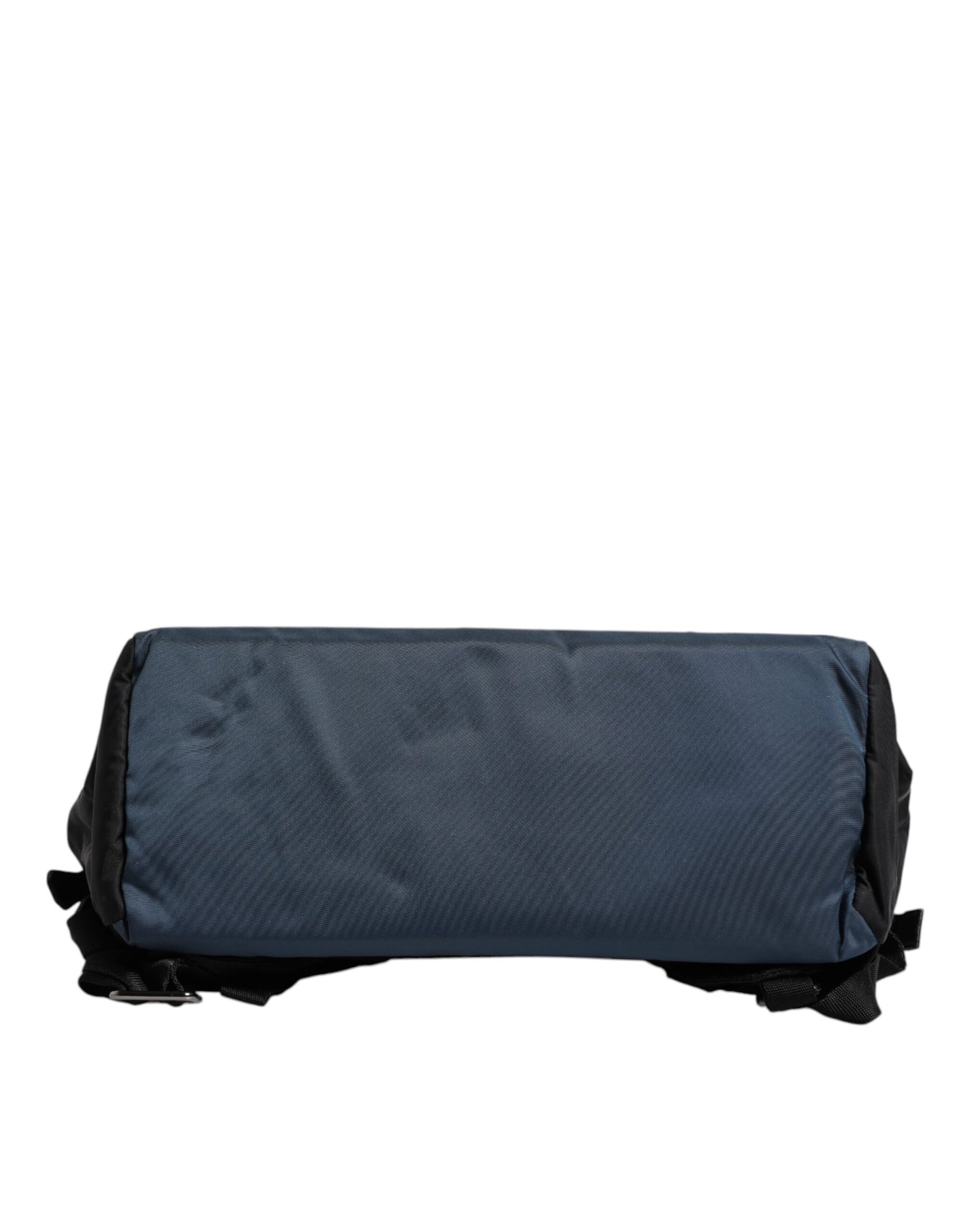Blue travel bag with black straps