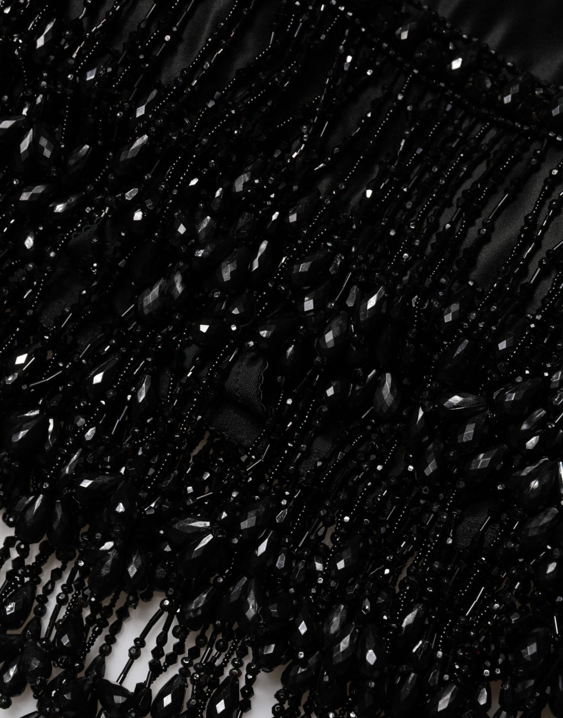 Black sequined fabric