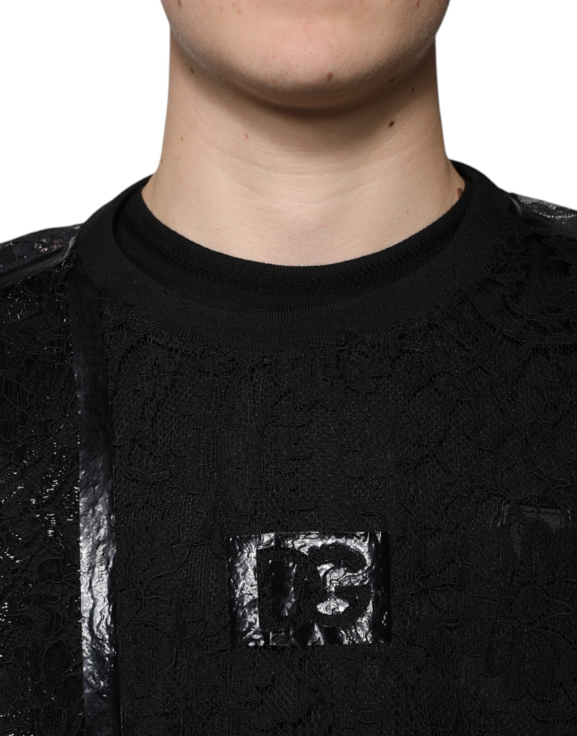 Black jacket with a logo on the chest