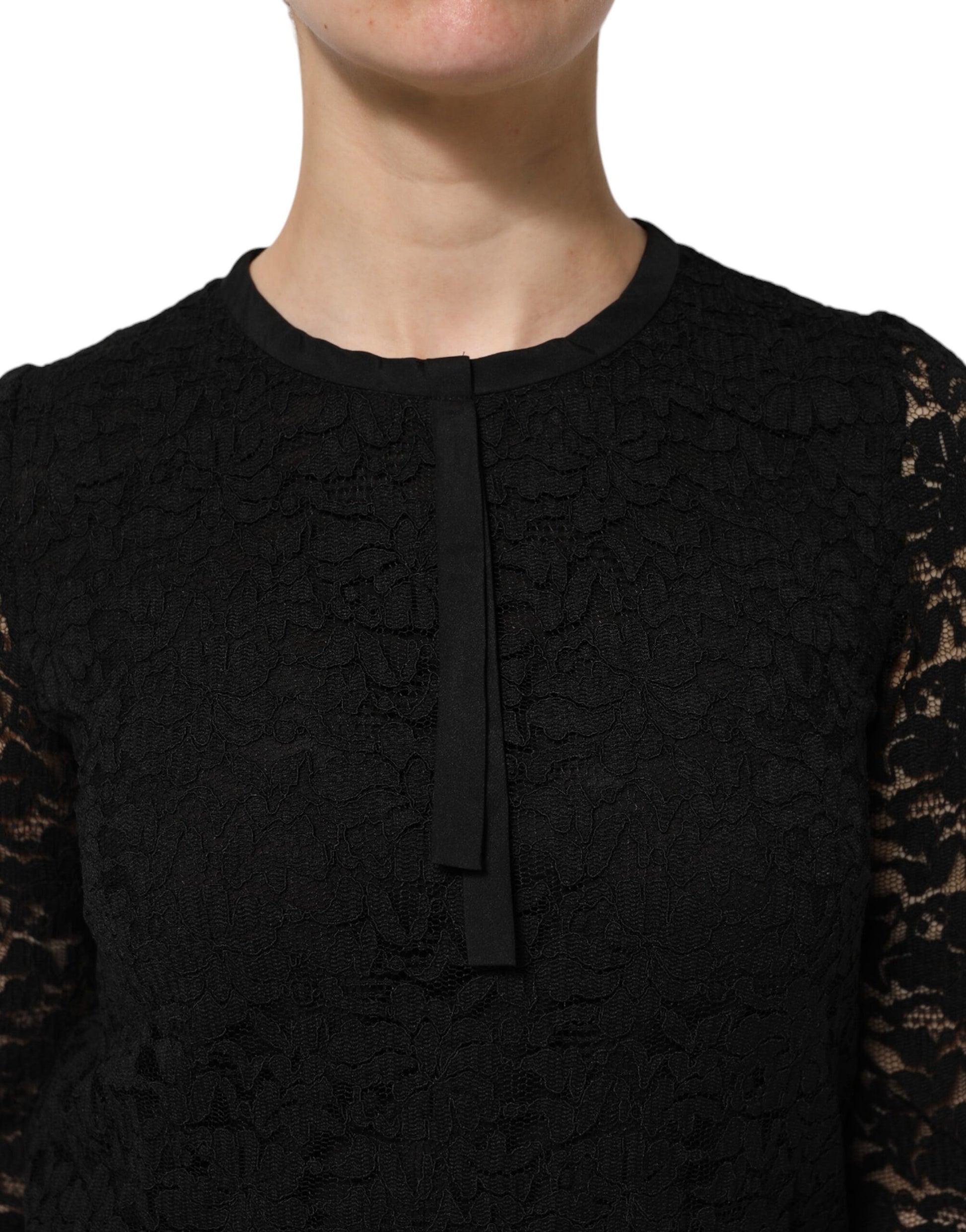 Black lace top with zipper detailing