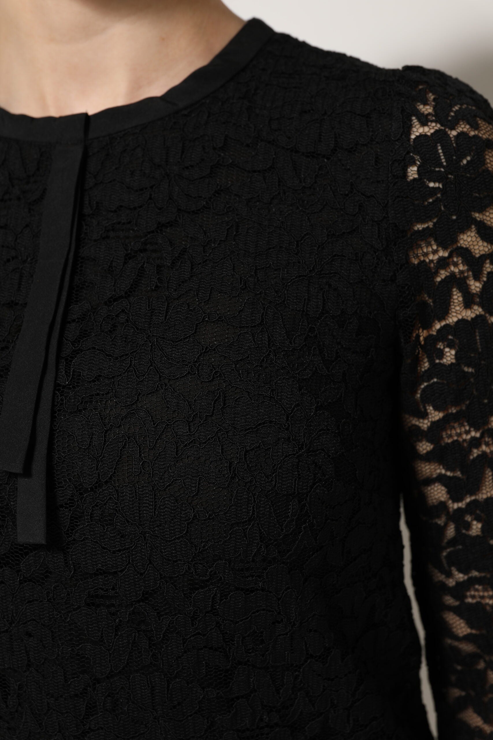 Black lace sleeve blouse