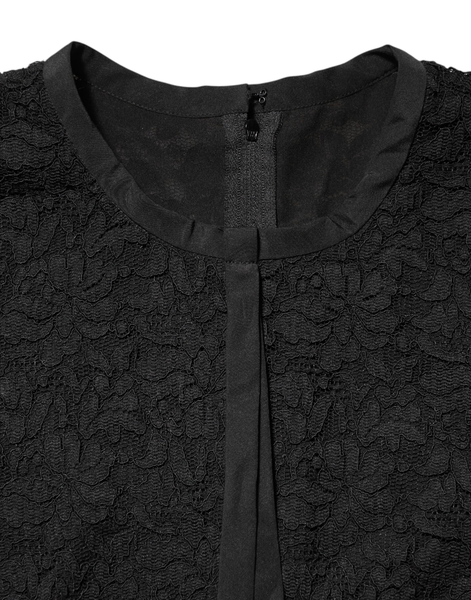 Black lace top with zippered front