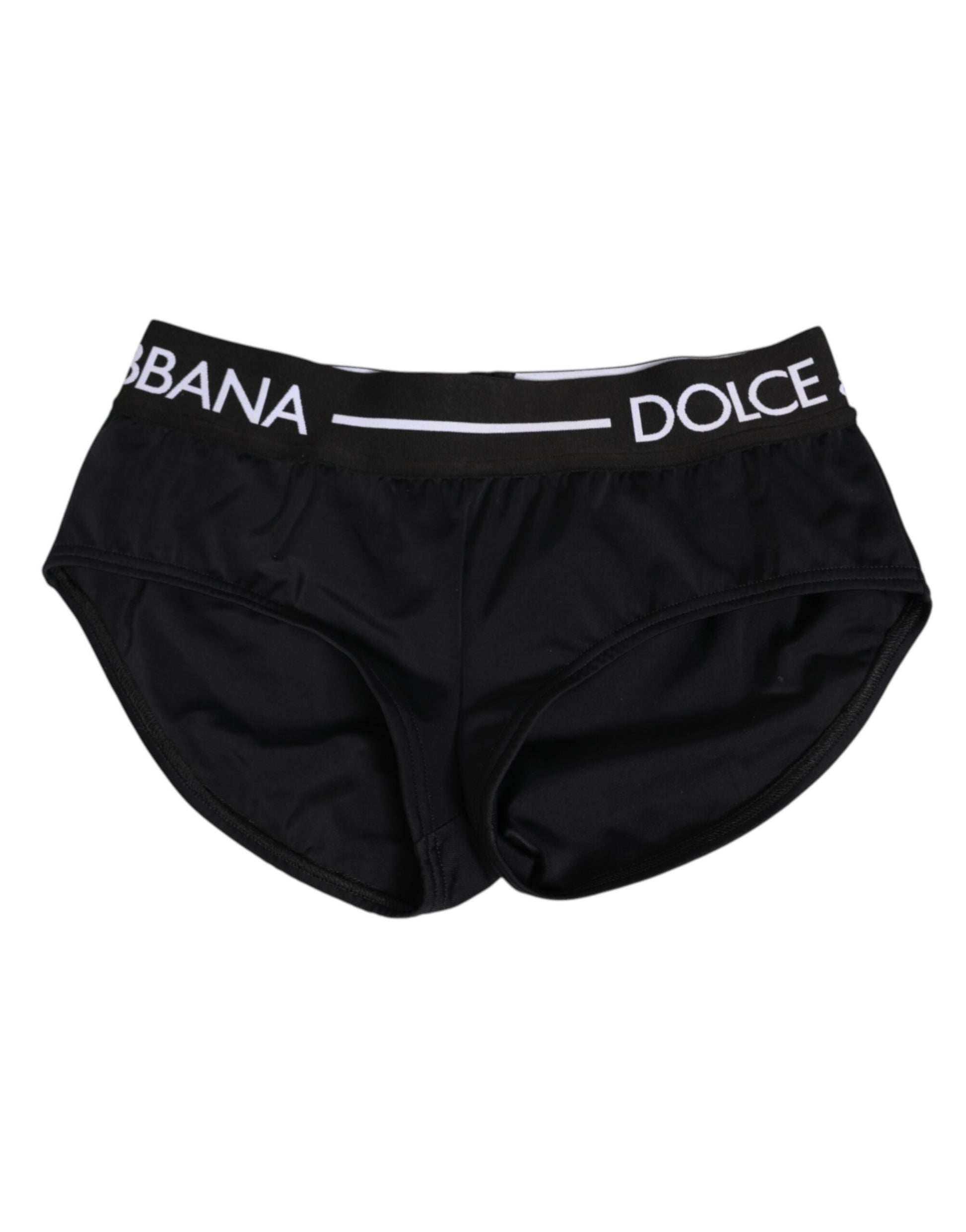 Black nylon waistband shorts with Dolce & Gabbana logo
