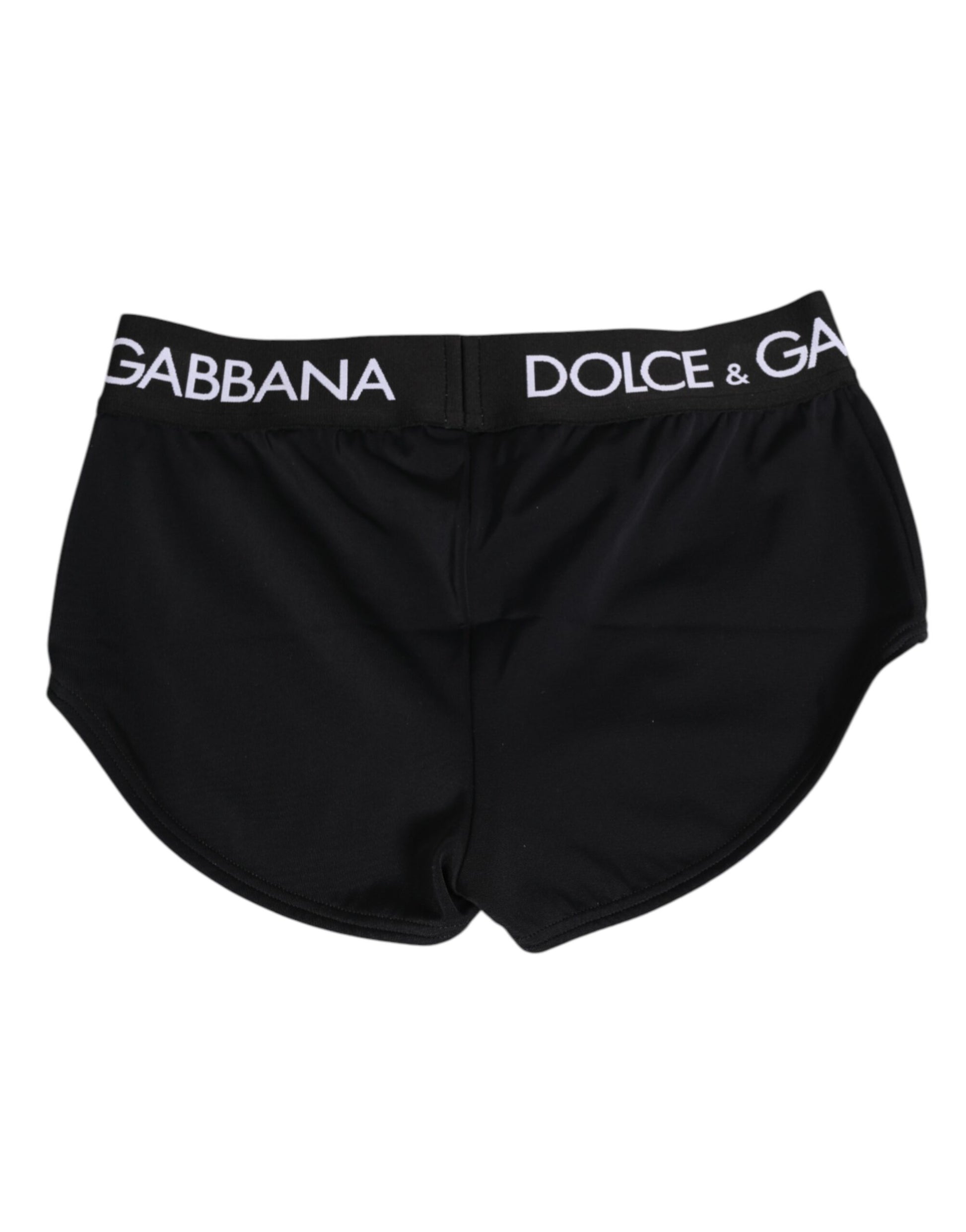 Black nylon underwear with logo waistband