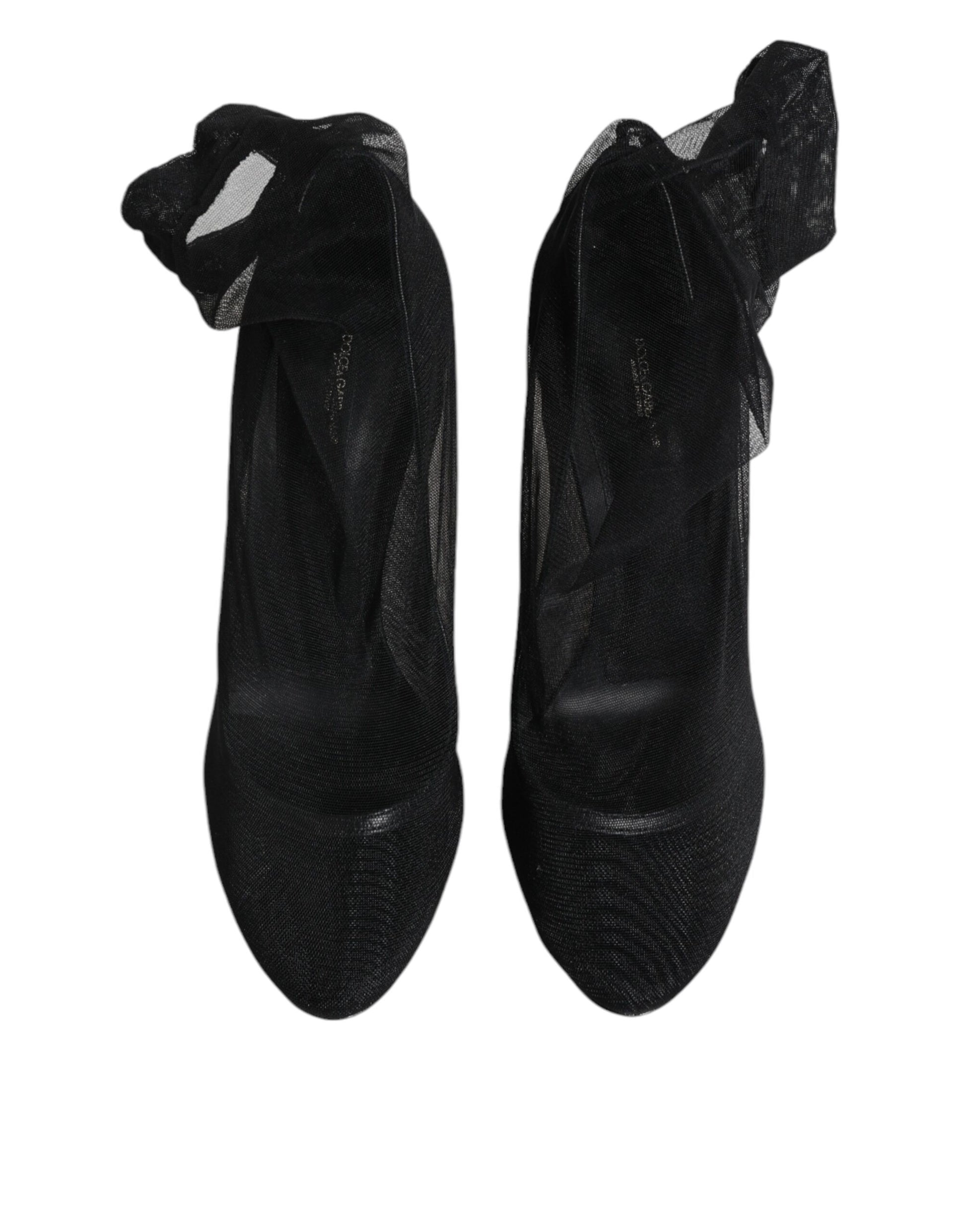 Pair of black high heel shoes