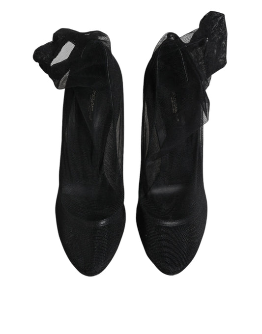 Pair of black high heel shoes