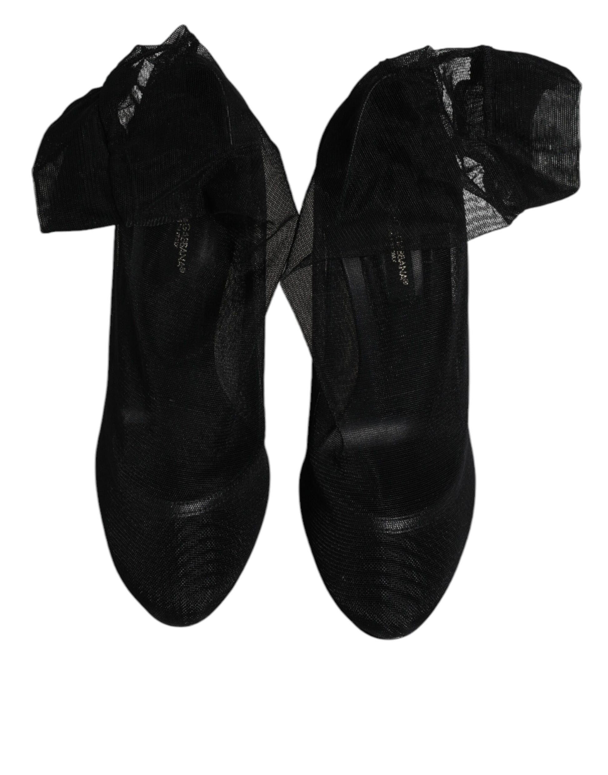 Pair of black high heel shoes