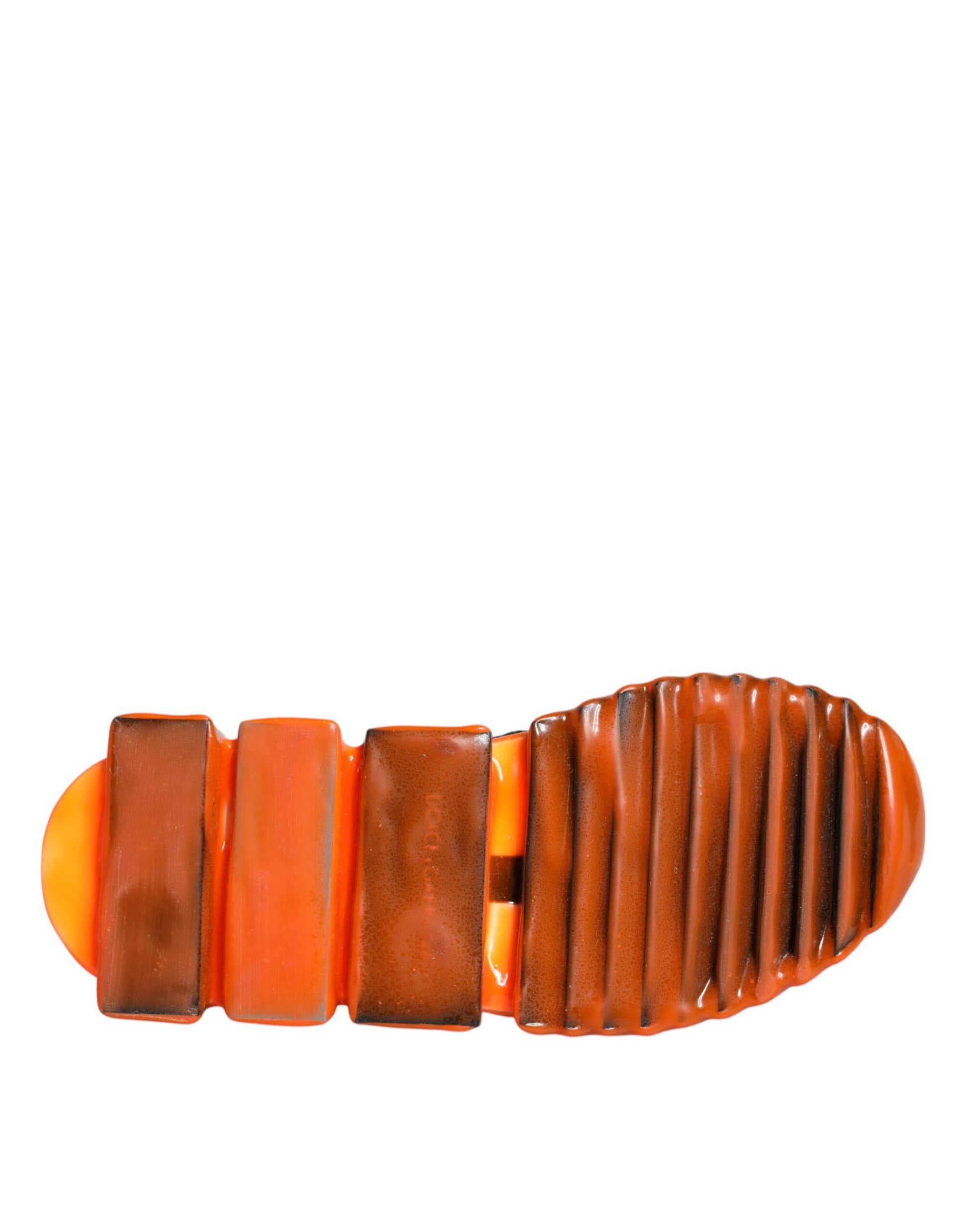 Orange and white shoe with laces