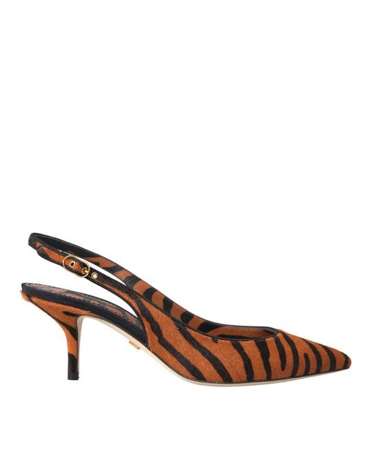 High heel shoe with animal print design