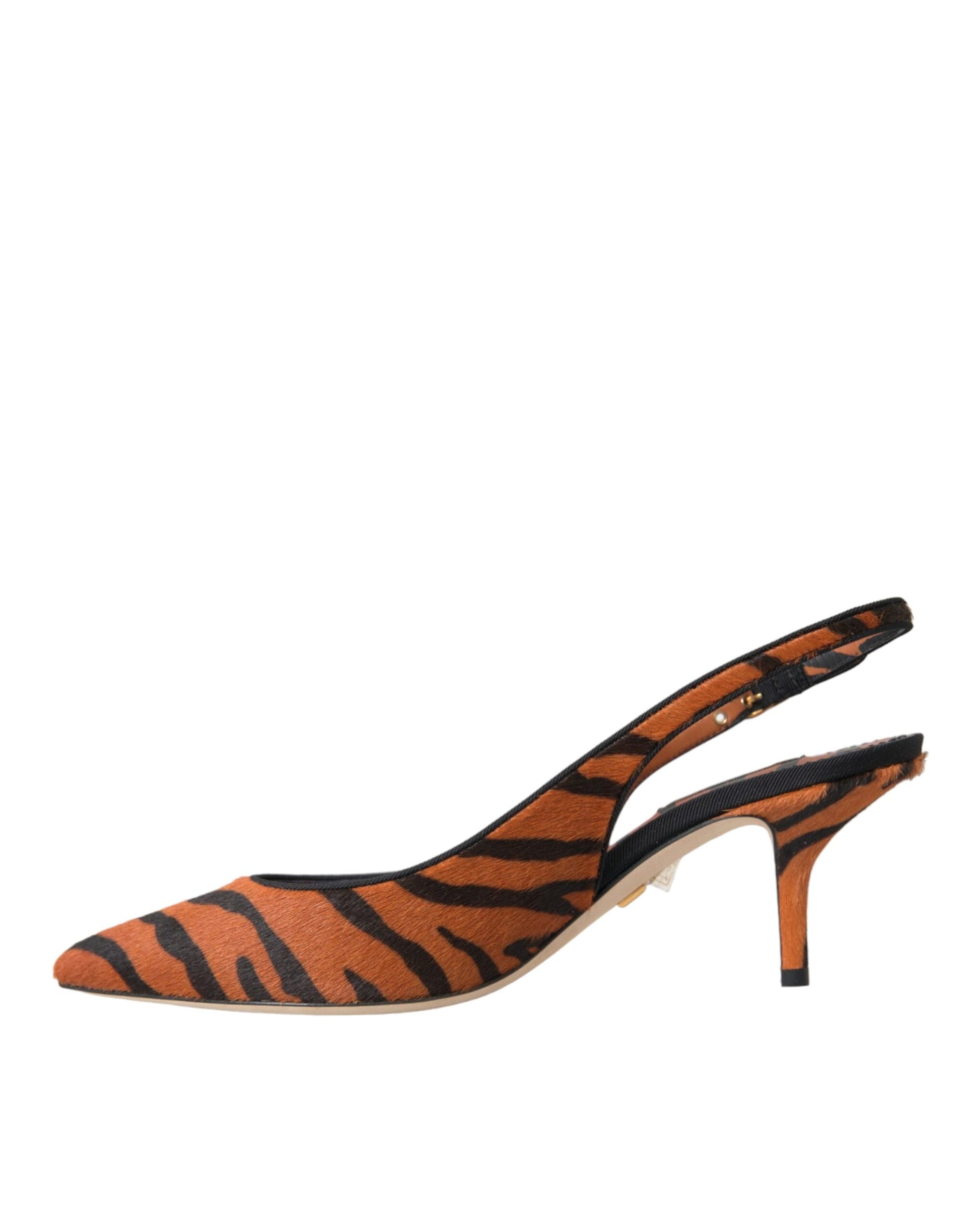 High heel shoe with tiger print design