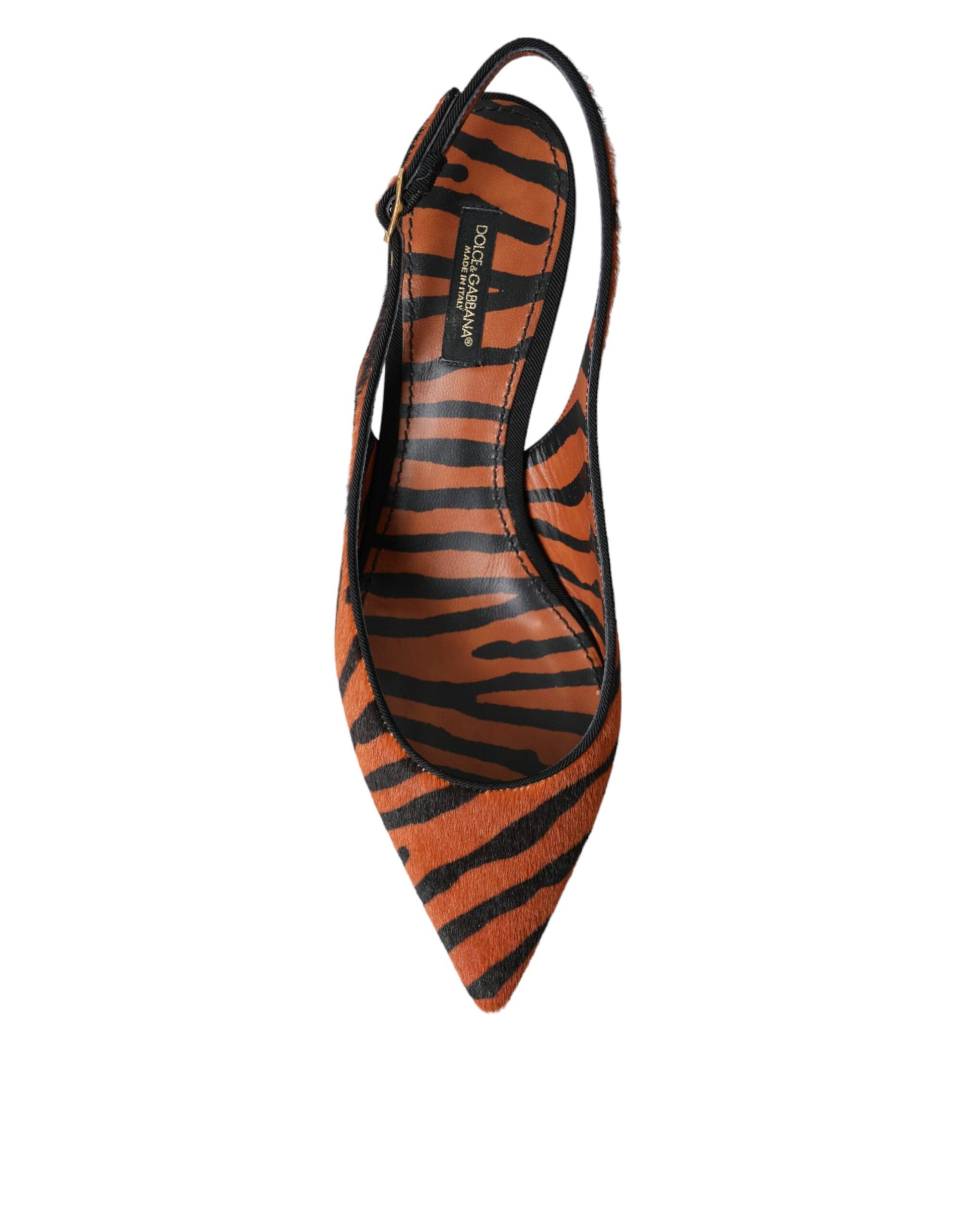 High heel shoe with tiger print design