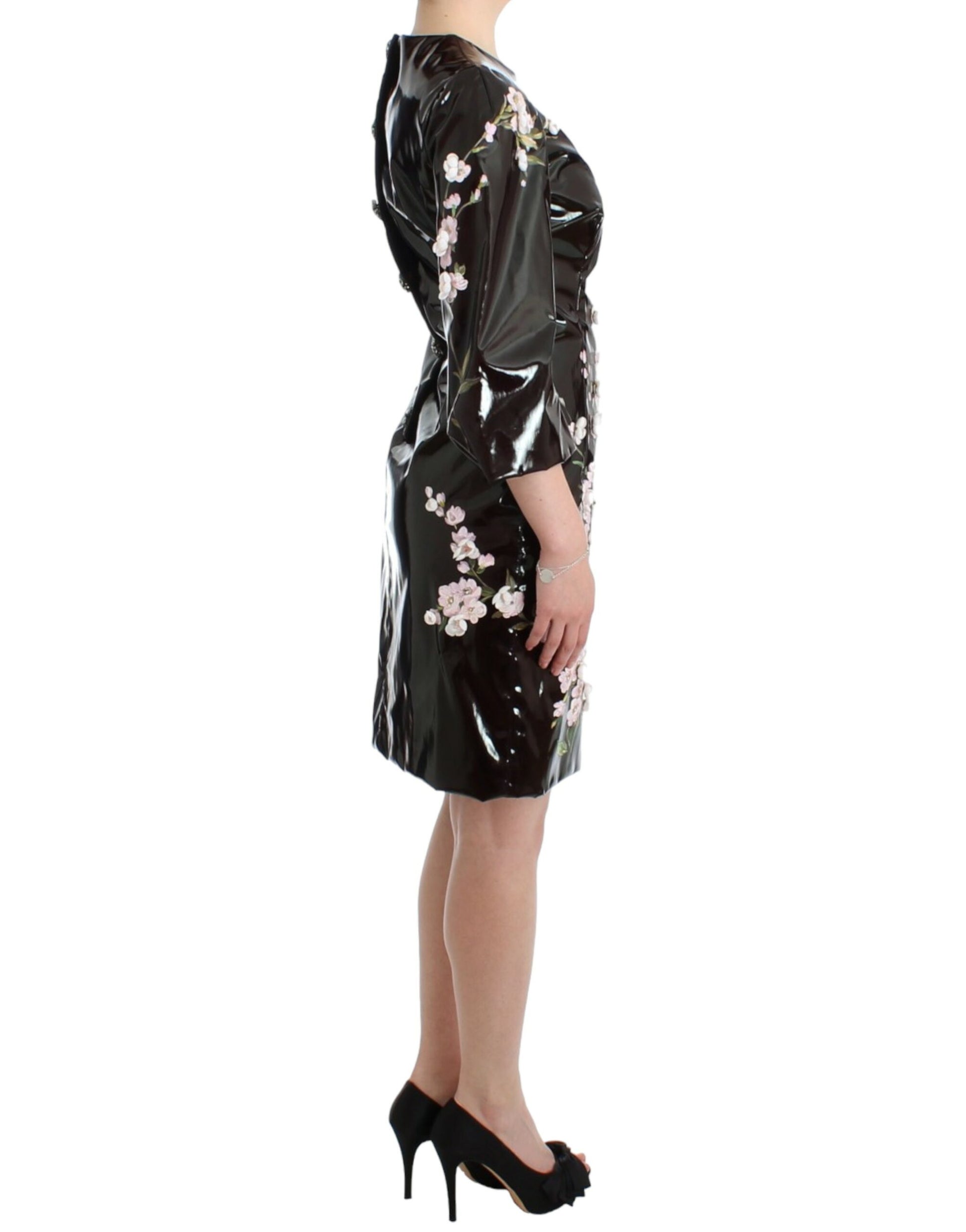 Black dress with floral pattern on back