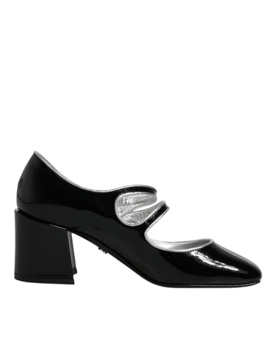 Black high heel shoes with a bow on the side