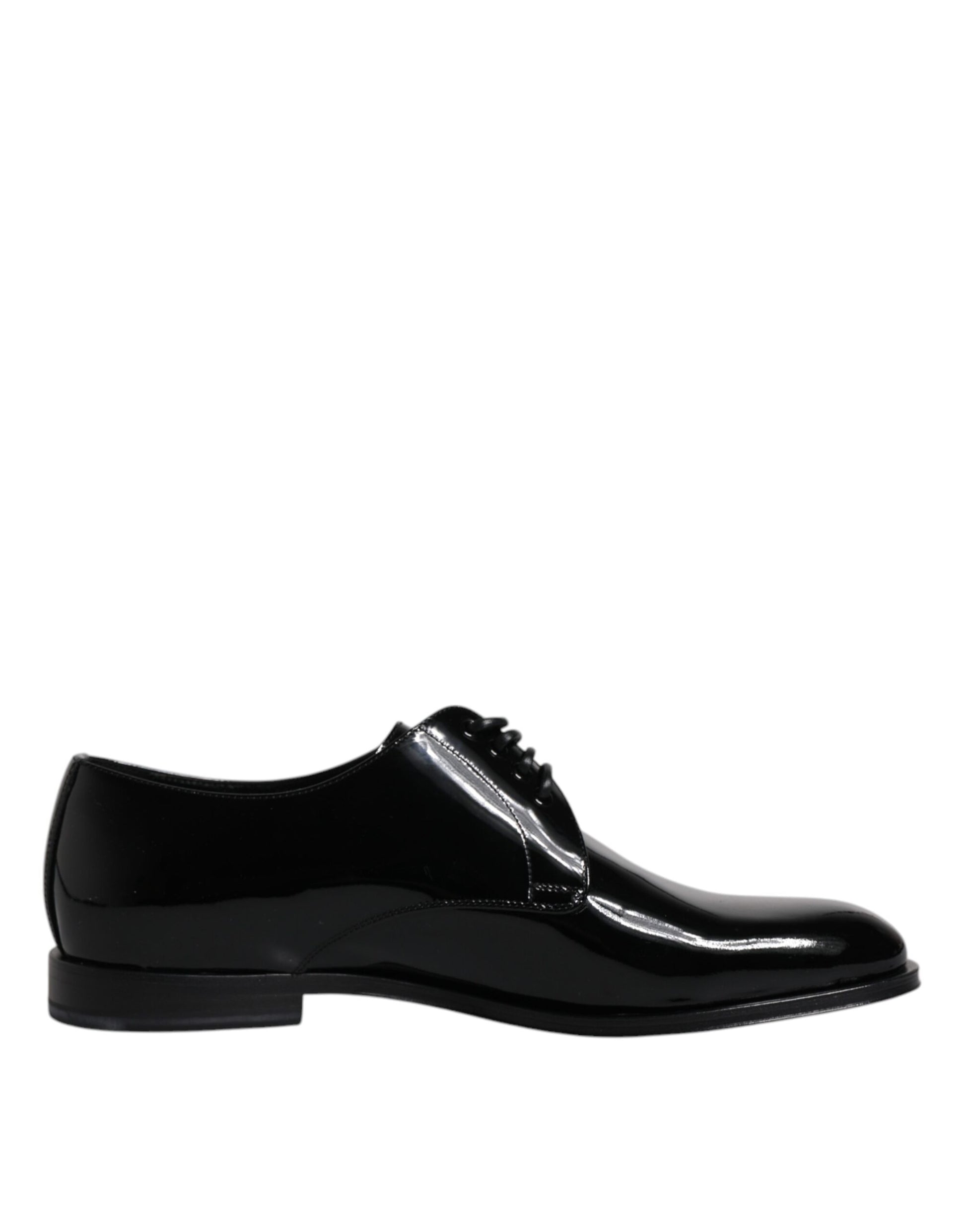 Black patent leather dress shoes with laces, from Dolce & Gabbana