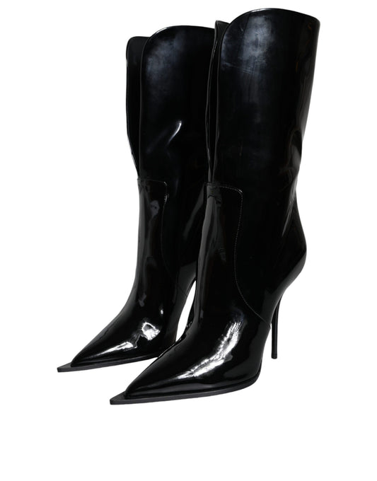 Pair of black knee high boots