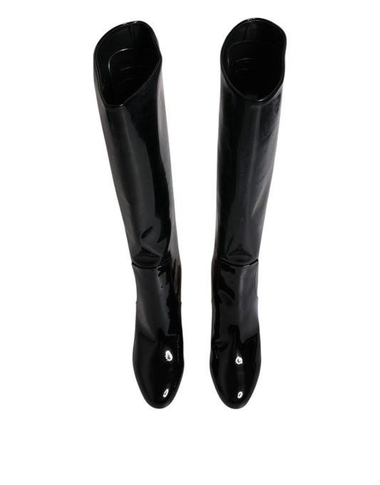 Pair of black knee high boots