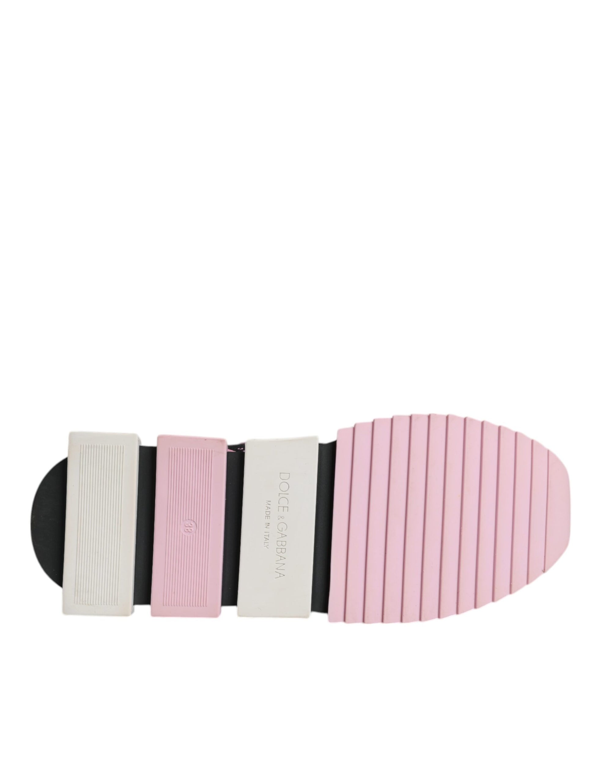 Pair of black pink sneakers with stretchy straps and logo on side