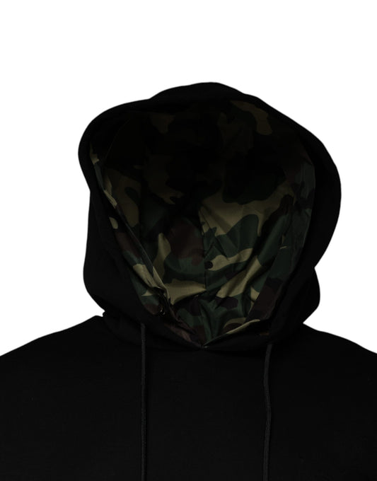 Camouflage hoodie with black face mask
