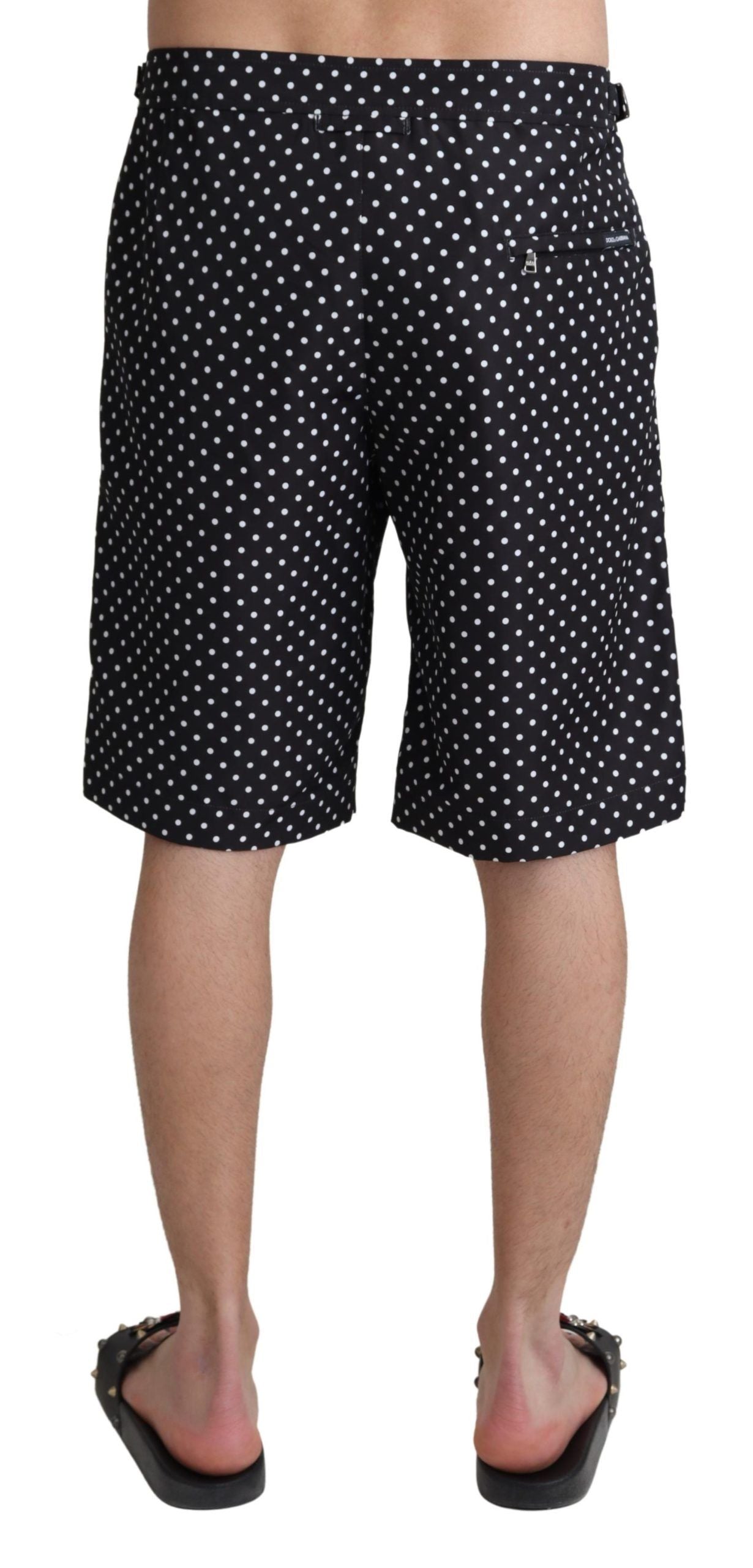 Black shorts with white polka dots