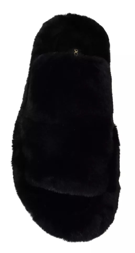 Black furry coat