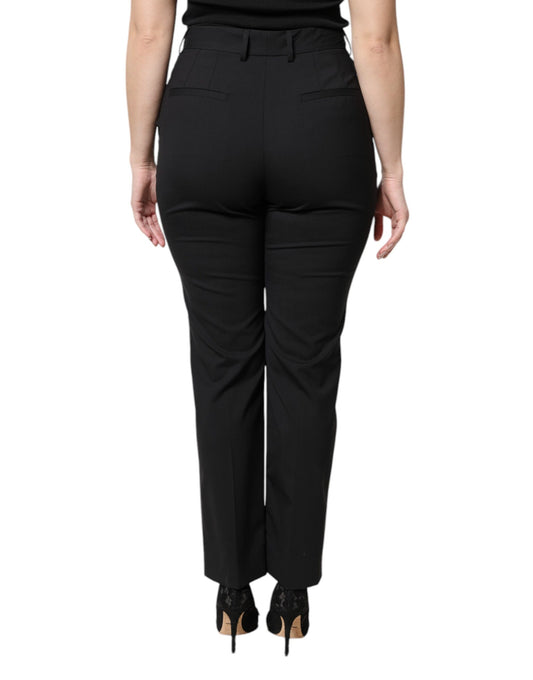 A pair of black polyester high waist dress pants by Dolce & Gabbana